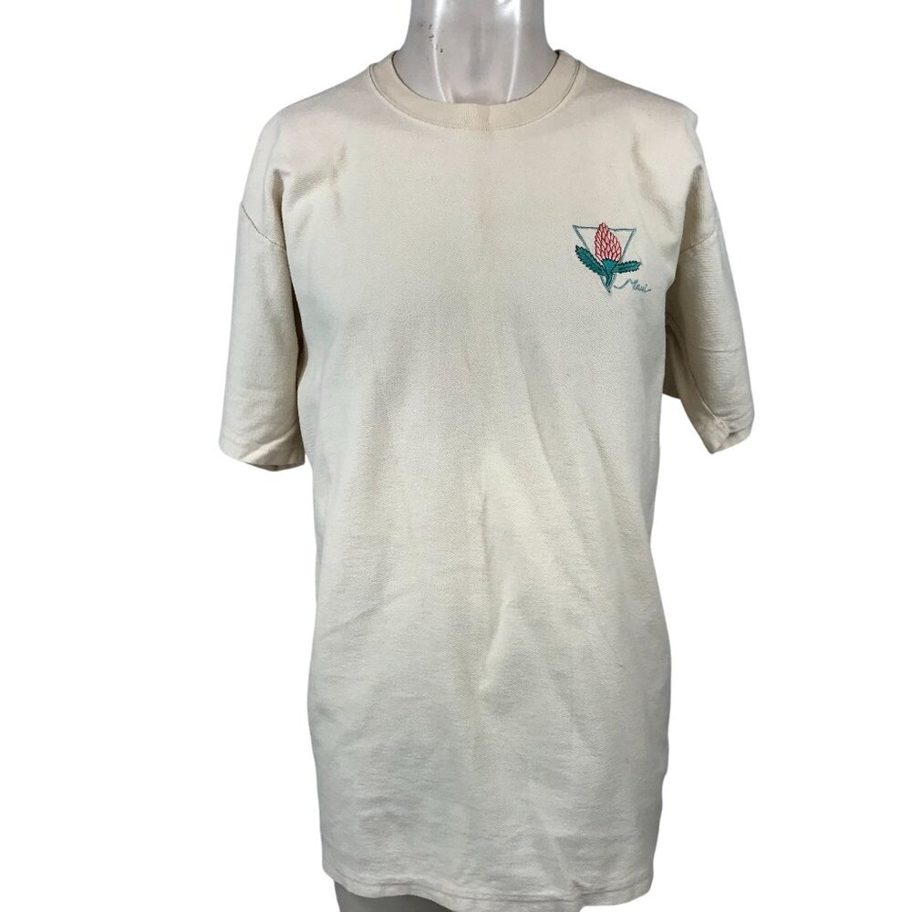 WEK - MEN'S XL - CREAM SHORT SLEEVE CREW NECK COTTON T-SHIRT